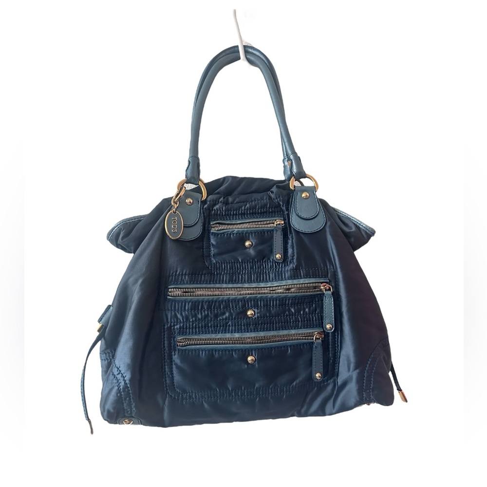 Tod’s Blue Slouchy nylon Shoulder Bag